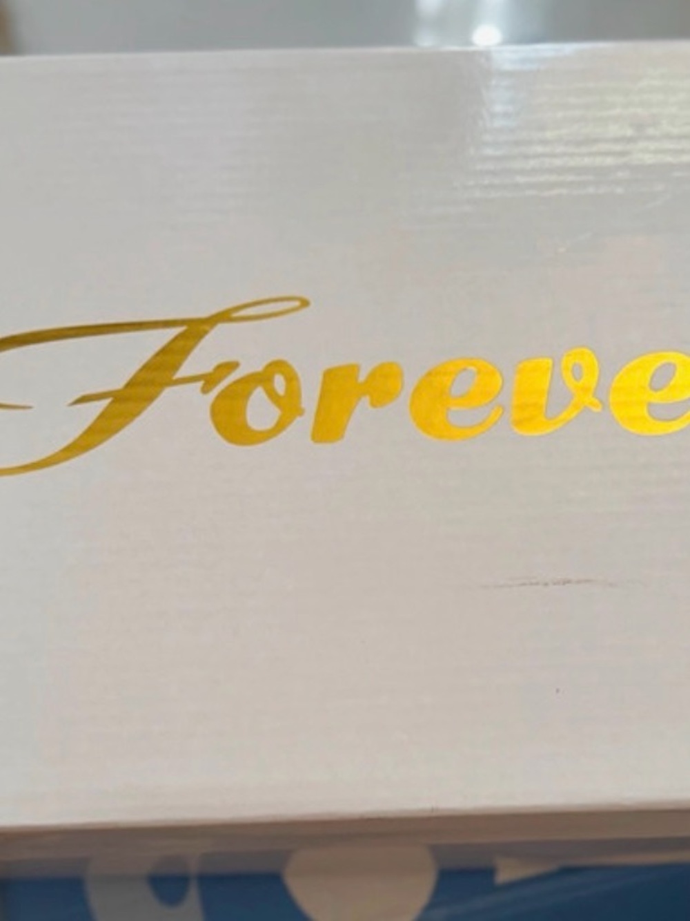 Forever 21 White Wall Plaque with Gold Script